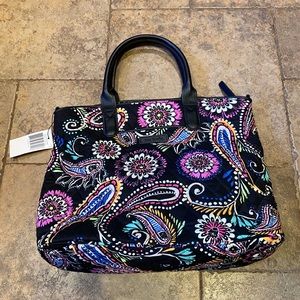 Vera Bradley Black Satchel Bandana Swirl NWT